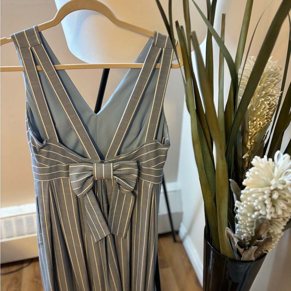 Gal Meets Glam- Blue Striped bow Samantha Dress